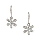 Gold Plated Pave Faux Diamond Daisy Drop Earrings  White or Yellow Gold Plated 1.75" Long X 1.0" Wide As worn by Hoda Kotb on The Today Show