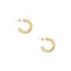 Yellow Gold Plated Small Hoop Pierced Earrings  Yellow Gold Plated 1" Diameter 0.21" Thick
