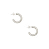 White Gold Plated Small Hoop Pierced Earrings  White Gold Plated 1" Diameter 0.21" Thick
