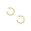 Yellow Gold Plated Medium Hoop Pierced Earrings  Yellow Gold Plated 1.35" Diameter 0.21" Thick
