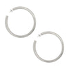 White Gold Plated Jumbo Hoop Pierced Earrings  White Gold Plated 3.15" Diameter 0.25" Thick