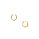 Thick Huggie Pierced Earrings  Yellow Gold Plated 0.52" Diameter 0.22" Width