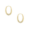 Thick Oval Hoop Pierced Earrings  Yellow Gold Plated 1" Long X 0.70" Wide 0.30" Thick