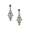 Diamond Sliced Dangle Earrings   Oxidized Gold Plated Over Silver  10.37 Diamond Carat Weight  2.92" Length X 1.05" Width Pierced 