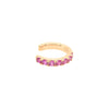 Pink CZ Cuff Earrings  Yellow Gold Plated Over Silver 0.52" Long X 0.48" Wide 0.09" Thick Sold as a single