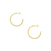 Flexible Pave Hoop Pierced Earrings  Yellow Gold Plated Pave set Cubic Zirconia 1" Diameter