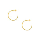 Flexible Pave Hoop Pierced Earrings  Yellow Gold Plated Pave set Cubic Zirconia 1" Diameter