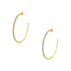  Flexible Pave Hoop Earrings  Yellow Gold Plated Pave set Cubic Zirconia 1.5" Diameter