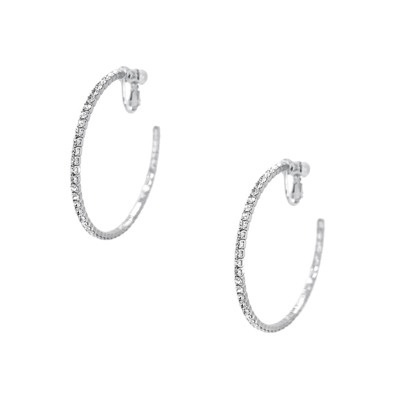 CZ Hoop Clip Earrings