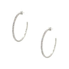 Flexible Pave Hoop Earrings White Gold Plated Pave set Cubic Zirconia 1.5" Diameter