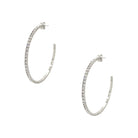 Flexible Pave Hoop Earrings  Our favorite sparkly hoop earrings!  The best part? They are flexible and lightweight, easy to wear all day long and into the night.   • White Gold Plated  • Pave set Cubic Zirconia  • 1.5" Diameter
