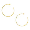 Flexible Pierced Pave Hoops Yellow Gold Plated Pave set Cubic Zirconia 2" Diameter
