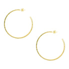 Flexible Pierced Pave Hoops Yellow Gold Plated Pave set Cubic Zirconia 2" Diameter