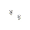 Round CZ Clip On Stud Earrings