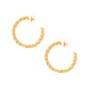Gold & Canary Yellow Crystal Medium Hoop Earrings  Yellow Gold Plated over Silver Cubic Zirconia 1.75" Diameter Pierced