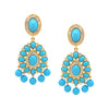 SALE Turquoise Chandelier Clip On Earrings