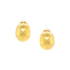 Chunky Hoop Clip On Earrings  Yellow Gold Plated 0.82" Long X 0.65" Wide