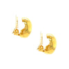 Chunky Hoop Clip On Earrings  Yellow Gold Plated 0.82" Long X 0.65" Wide