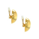 Large Dome Button Stud Clip On Earrings  Yellow Gold Plated 1.10" Diameter