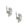 Large Dome Button Stud Clip On Earrings  White Gold Plated 1.10" Diameter