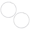 Large White Gold Hoop Pierced Earrings  White Gold Plated 3.5" Diameter    As worn by Tamron Hall on the Tamron Hall Show 