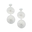 White Wire 3 Drop Pierced Earrings   White Gold Plated 4.65" Length X 1.80" Width.65" Length X 1.80" Width Pierced