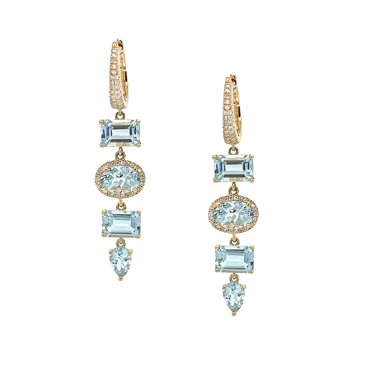 Diamond & Aquamarine Earrings – Jennifer Miller Jewelry