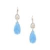 Aqua & Diamond Pear Drop Earrings