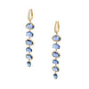 Diamond & Blue Sapphire Drop Earrings   14K Yellow Gold 0.61 Diamond Carat Weight 10.51 Blue Sapphire Carat Weight 2.64" Length X .43" Width Pierced