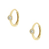 Diamond Bezel Earrings  14K Yellow Gold 0.05 Diamond Carat Weight 0.42" Diameter