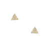 Diamond Triangle Stud Pierced Earrings  14K Yellow Gold 0.07 Diamond Carat Weight 0.17" Long