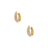 Pave Diamond Huggie Pierced Earrings  14K Yellow Gold 0.31 Diamond Carat Weight 0.38" Diameter 0.2" Thick