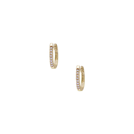 Pave Diamond Huggie Pierced Earrings  14K Yellow Gold 0.30 Diamond Carat Weight view 1