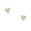 14K Gold Diamond Heart Stud Pierced Earrings  14K Yellow Gold 0.08 Diamond Carat Weight Heart: 0.21" Long X 0.19" Wide