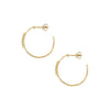 14K Gold Small Hoop Earrings with Bezel Set Diamond Accent  14K Yellow Gold 0.11" Diamond Carat Weight  1.0" Diameter Pierced
