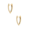 14K Gold Diamond Pave V-Shaped Huggie Pierced Earrings  14K Yellow Gold 0.09 Diamond Carat Weight 0.6" Long X 0.4" Wide