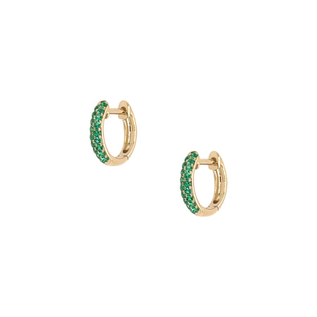 Emerald Pave Huggie Earrings