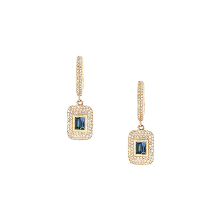 Diamond & Blue Sapphire Earrings