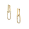 14K Yellow Gold Pave Diamond Link Pierced Earrings  14K Yellow Gold 0.33 Diamond Carat Weight 0.95" Long X 0.30" Wide