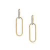 Diamond Huggie Long Link Drop Pierced Earrings  14K Yellow Gold 0.22 Diamond Carat Weight 1.90" Long X 0.50" Wide