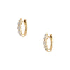 Marquis and Round Diamond Pierced Huggie Earrings  14K Yellow Gold 0.44" Height x 0.49" Length Hoop 0.07" Thick 0.22 Diamond Carat Weight