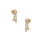 Diamond Double Layer Pierced Huggie Earrings