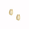 Diamond Chain Double Hoop Huggie Earrings  14K Yellow Gold  0.08 Diamond Carat Weight  0.47" Length X 0.15" Width 