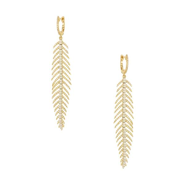 Diamond Feather Earrings – Jennifer Miller Jewelry