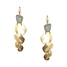 Yellow Gold Plated Faux Aqua Druzy Drop Pierced Earrings 18K Yellow Gold Plated 2.9" Long X 0.9" Wide