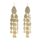 Matte Chandelier Pierced Drop Earrings  18K Yellow Gold Plated 4.5" Long X 0.95" Wide