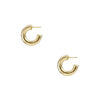 Small Twist Tube Hoop Pierced Earrings  18K Yellow Gold Plated 0.21" Thick 0.75" Diameter