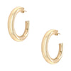 Large Chunky Hoop Pierced Earrings  14K Yellow Gold 0.25" Wide 1.25" Diameter