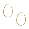 Open Oval Hoop Pierced Earrings  Yellow Gold Plated Over Silver 2.88" Long X 1.75" Wide