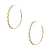 Circle Hoop Earrings  Yellow Gold Plated Cubic Zirconia 2.5" Diameter Pierced   As worn by Drew Barrymore.